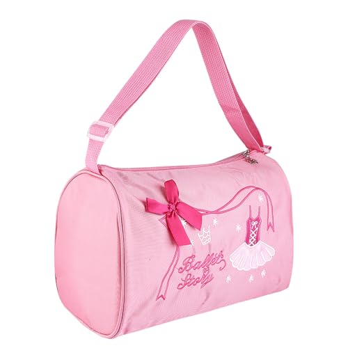 Kelepu Kinder-Balletttasche, Mädchen-Kinder-Prinzessinnen-Tanztasche, Rucksack, Tutu-Kleid, Tanztasche, Tagesrucksack, Umhängetasche, Ballett-Schwimmtasche, Rucksack, bestickte (Pink) von Kelepu