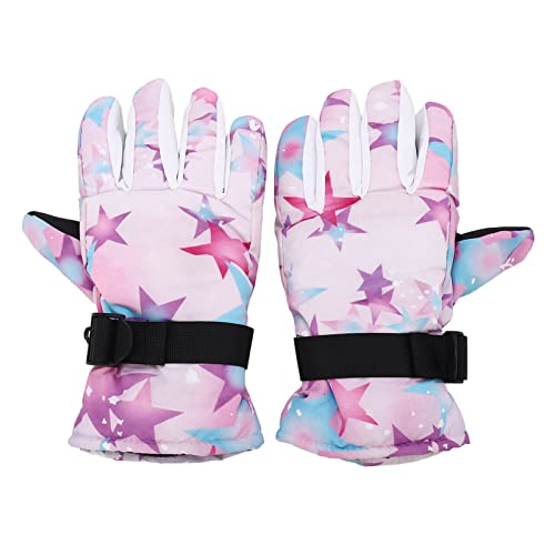 Kelepu Skihandschuhe, rutschfest, gepolstert, verdickt, verstellbare Schnallenriemen, wasserdicht, Snowboard-Handschuhe für den Winter (Violet) von Kelepu