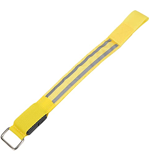 Reflektierendes LED-Lichtarmband, Zwei Leuchtstreifen, leuchtendes Armband, Nachtlauf, batteriebetrieben (Yellow) von Kelepu