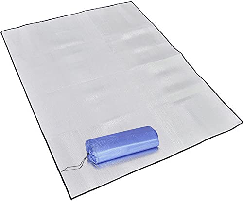 Bodenmatte Camping Aluminium Schlaffamatte 200 X 150 cm / 6.56 X 4.9Ft Isolierende Thermische wasserdichte Matte Faltbare doppelseitige Zeltunterlage Ultraleichte Bodenmatte aus Aluminiumfolie von Kelistiny