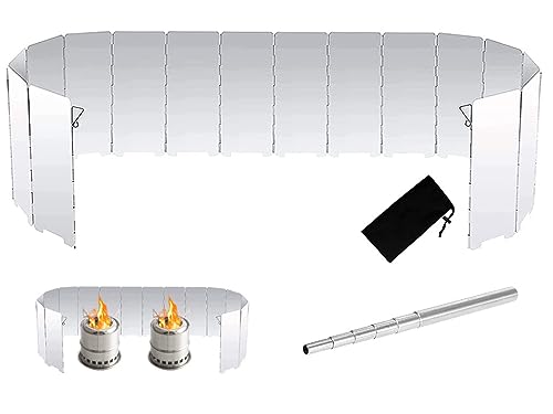 Kellegour Faltbar Aluminium Windschutz,Camping Windschutzscheibe Windscreen,mit 16 Lamellen aus Faltbar Aluminium Windschutz,1 Teleskop Blasrohrfür,für Outdoor,Picknick,Öfen,Campingkochern,Gaskochern Kellegour Faltbar Aluminium Windschutz,Camping Windschutzscheibe Windscreen,mit 16 Lamellen aus Faltbar Aluminium Windschutz,1 Teleskop Blasrohrfür,für Outdoor,Picknick,Öfen,Campingkochern,Gaskochern von Kellegour