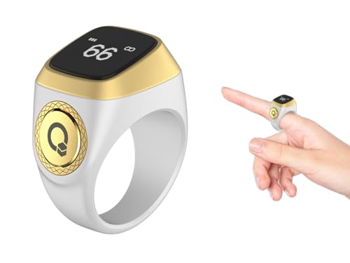 Kellegour Fingerzähler,Digitaler Fingerzähler,Smart Counter Ring,Tasbeeh Zähler mit Vibrationserinnerung,20mm Wiederaufladbarer Fingerzähler für Männer und Frauen Häkeln,Coaching,Runde,Golf,Weiß Kellegour Fingerzähler,Digitaler Fingerzähler,Smart Counter Ring,Tasbeeh Zähler mit Vibrationserinnerung,20mm Wiederaufladbarer Fingerzähler für Männer und Frauen Häkeln,Coaching,Runde,Golf,Weiß von Kellegour