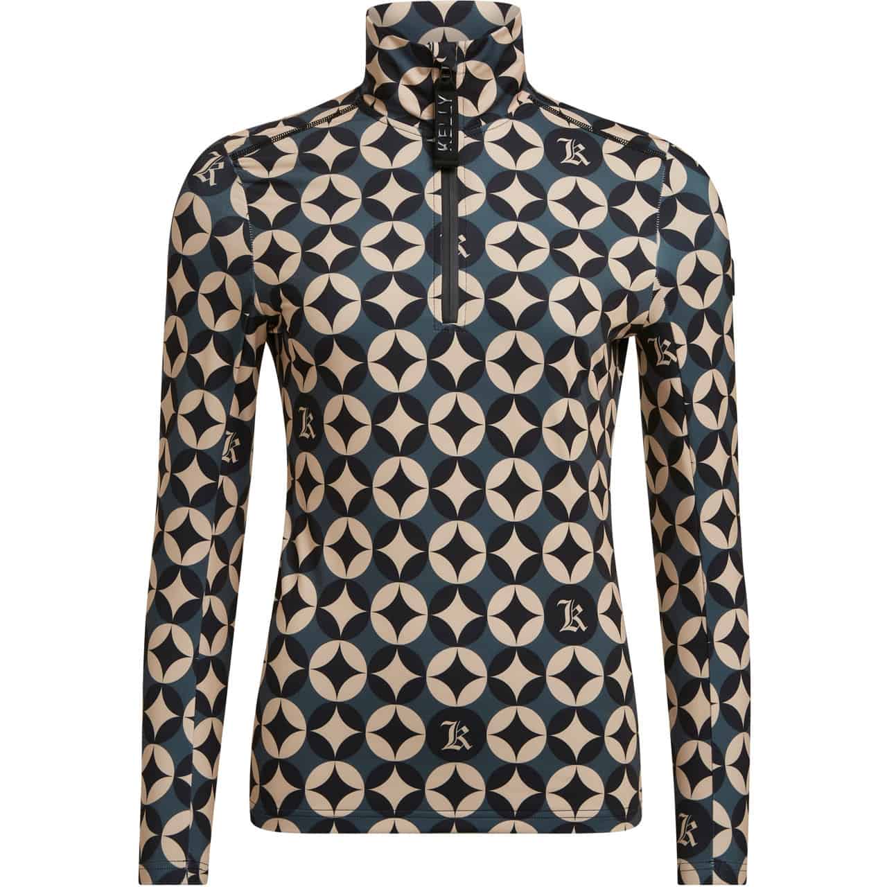 Kelly Damen Halfzip Shirt COCO 60'S black/beige Kelly Damen Halfzip Shirt COCO 60'S black/beige von Kelly