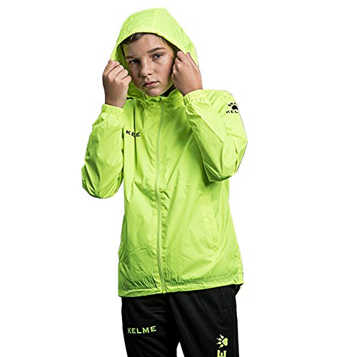 KELME Jungen Kid Windproof Jacket Regenjacke, Neongrün, 160 von Kelme