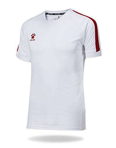 Kelme Jungen Global Fußball T-Shirt, weiß/rot, L von Kelme