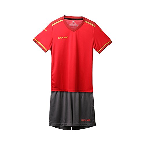 KELME S/S Fußball-Set für Kinder L rot/dunkelmetallgrau von Kelme