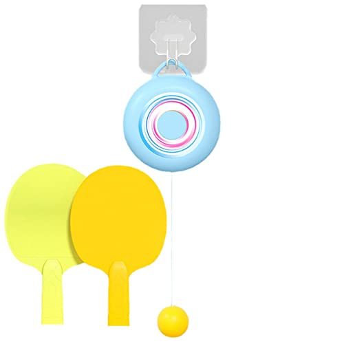 Tischtennis-Trainer-Set für Kinder – leuchtende Farbe Tischtennis-Trainingsgerät zum Aufhängen – Tischtennisschläger-Geschenk-Set für Kinder, Selbsttraining, Dekompression von Keloc