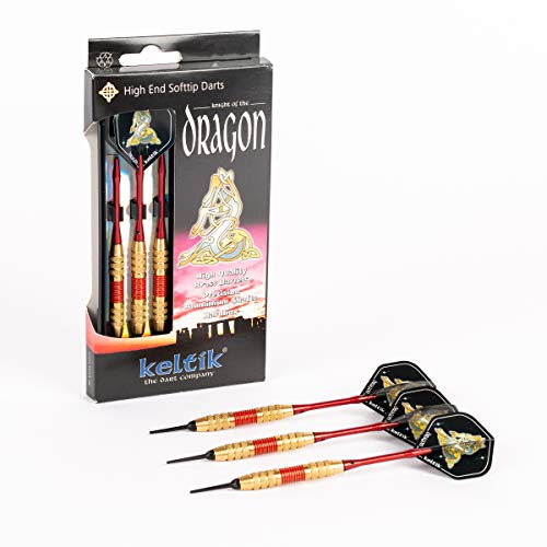 Keltik Billard, Bowling, Dart & mehr Softdart Dragon rot 16g, 18g Soft-Dartpfeile, Messing, 661705 von Keltik