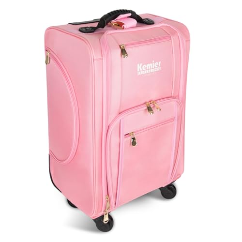 Kemier Organizer Portatile per Cosmetici, in Nylon Morbido Con Sacchetti, Rosa Kemier Organizer Portatile per Cosmetici, in Nylon Morbido Con Sacchetti, Rosa von Kemier