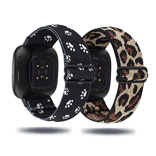 2 Stück Armbänder für Fitbit Versa 3 Armband /Fitbit Sense Armband Stoff Nylon Solo Loop 2 Set für Damen Herren Sport Watch Ersatzarmband Kompatibel mit Fitbit Versa 3 Armband /Fitbit Sense (3) von Kemikeji