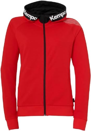 Kempa Core 26 Hood Jacket Women Damen Mädchen Kapuzen-Jacke Trainings-Jacke Sweatshirt Hoody Pullover mit Kapuze Handball Volleyball Indoor Gym Fitness, Rot von Kempa