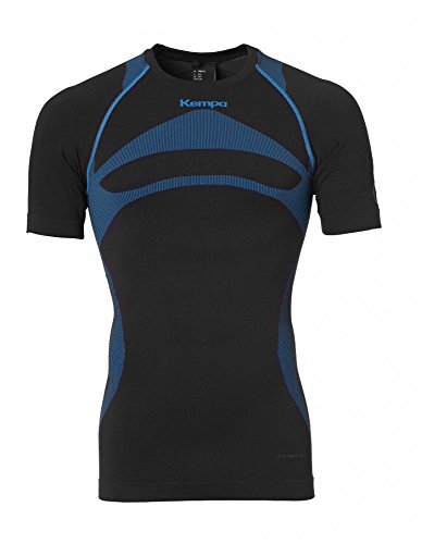 Kempa Erwachsene Bekleidung Teamsport Attitude Pro Shortsleeve Herren T-Shirt, schwarz/kempablau, XS/S Kempa Erwachsene Bekleidung Teamsport Attitude Pro Shortsleeve Herren T-Shirt, schwarz/kempablau, XS/S von Kempa