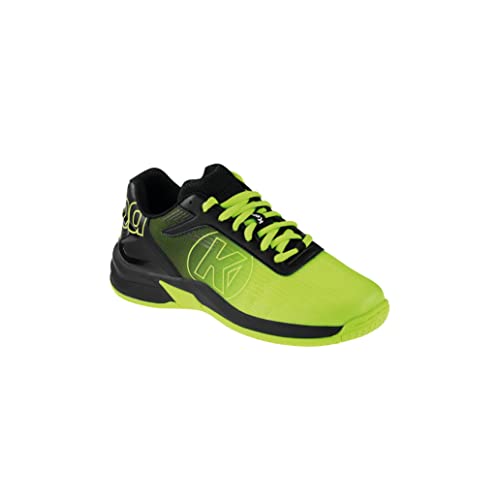 Kempa Herren Attack 2.0 Junior Sneaker Freizeitschuh Halbschuh Lauf-und Sportschuh Turnschuhe Handball Jogging Outdoor Freizeit Shoes-leicht und atmungsaktiv, Fluo Gelb Schwarz, 28 EU von Kempa