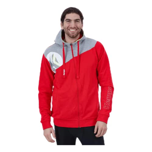 Kempa Herren Core 2.0 Kapuzenjacke, rot/Dark grau Melange, XXL von Kempa