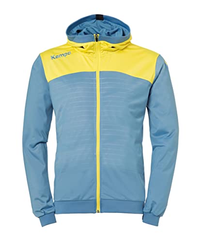 Kempa Herren Emotion 2.0 Kapuzenjacke, Dove blau/limonengelb, XXXL von Kempa