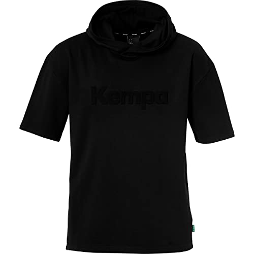 Kempa Hood Shirt Black & White Ärmelloser Hoodie mit Kapuze für Herren - Trendiger Oversize-Schnitt - Sport Fitness Gym Workout Handball Kapuzenpullov von Kempa