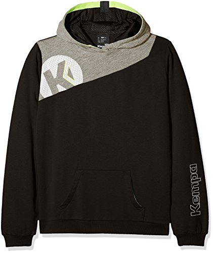 Kempa Kinder Core 2.0 Hoodie, schwarz/Dark grau Melange, 116 von Kempa