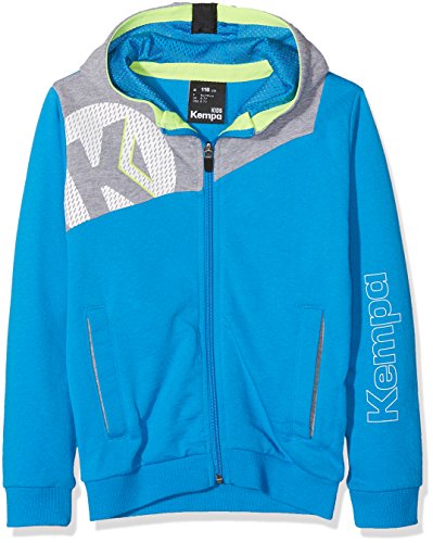 Kempa Kinder Core 2.0 Kapuzenjacke, kempablau/dark grau melan, XXS (Manufacturer size:116) von Kempa