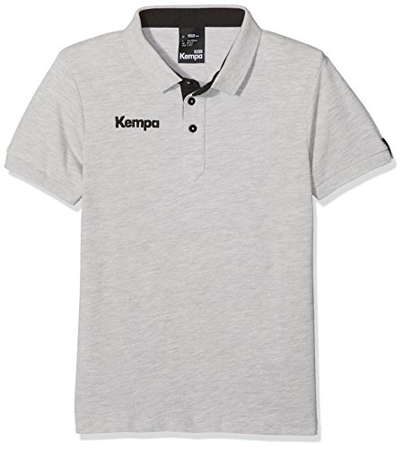 Kempa FanSport24 Kempa Prime Polo-Shirt, Kinder, grau/schwarz Größe 140 von Kempa