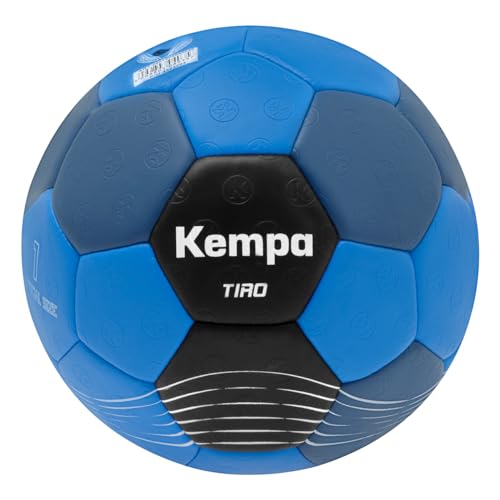 Kempa Tiro Handball für Kinder, gewichtsreduzierter Trainingsball und Spielball, blau/schwarz in Größe 1 von Kempa