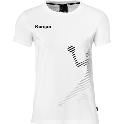 Kempa T-Shirt Women Black & White mit Rippe Kragen Baumwolle Shirt Damen - mit Playerin-Aufdruck - Sport Fitness Handball - weiß - Größe XXL & taillierter Schnitt Kempa T-Shirt Women Black & White mit Rippe Kragen Baumwolle Shirt Damen - mit Playerin-Aufdruck - Sport Fitness Handball - weiß - Größe XXL & taillierter Schnitt von Kempa