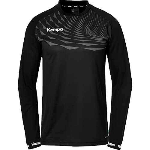 Kempa Herren Wave 26 Longsleeve Jungen Sport Langarmshirt Sport-Pullover, Schwarz/Anthra, M EU von Kempa