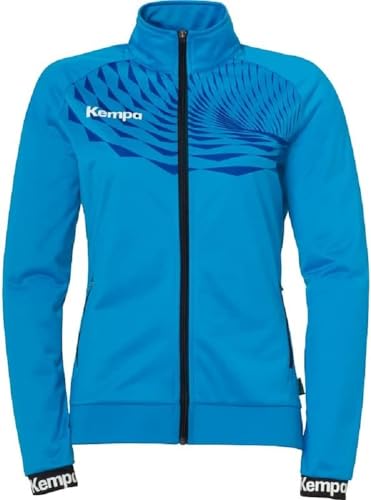 Kempa Wave 26 Poly Jacket Women Damen Mädchen Sport Fußball Trainingsjacke Sweatshirt Jacke Sweatjacke - elastisches Trainings-Sweatshirt mit Reißverschluss-Taschen - taillierter Schnitt, XXL von Kempa