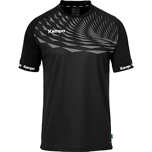 Kempa Herren Wave 26 Shirt Jungen Sportshirt Kurzarm Funktionsshirt Handball Gym Fitness Trikot, Schwarz/Anthra, 3XL EU von Kempa