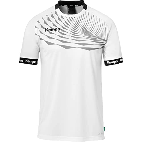 Kempa Herren Wave 26 Shirt Jungen Sportshirt Kurzarm Funktionsshirt Handball Gym Fitness Trikot, Weiß/Grau, L EU von Kempa