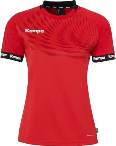 Kempa Herren Wave 26 Shirt Women Damen Mädchen Sportshirt Kurzarm Funktionsshirt Handball Gym Fitness Trikot, Rot/Chilirot, L EU von Kempa