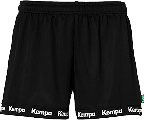 Kempa Wave 26 Shorts Damen Damen Mädchen Kurze Hose Handball Fitness Gym Shorts – Kurze Sporthose mit Kordelzugbund – Damenschnitt, Schwarz, XXL von Kempa