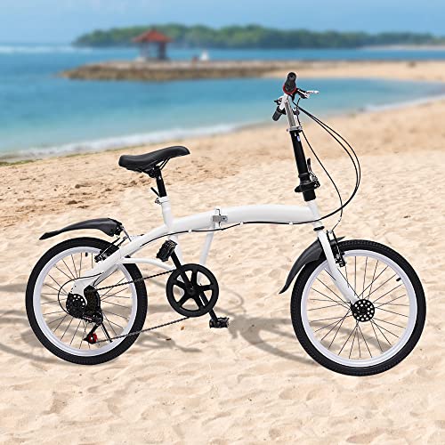 KenSyuInt 20 Zoll Faltrad Klappfahrrad Erwachsene 7-Gang Doppel-V-Bremse Klapprad Höhenverstellbar Karbonstahl Klappbar Fahrräder Camping City Bike Sport Outdoor Radfahren mit Schutzblechen KenSyuInt 20 Zoll Faltrad Klappfahrrad Erwachsene 7-Gang Doppel-V-Bremse Klapprad Höhenverstellbar Karbonstahl Klappbar Fahrräder Camping City Bike Sport Outdoor Radfahren mit Schutzblechen von KenSyuInt