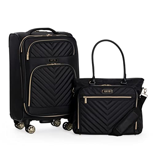 Kenneth Cole Reaction Chelsea Polyester-Twill, erweiterbar, 50,8 cm, schwarz, 2pc Bundle (Carry On + Tote) von Kenneth Cole REACTION