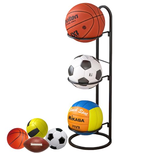 3 Stufiges Ballständer, Ball Aufbewahrung,Innenbereich Ballregal,Vertikale Ballaufbewahrung,Garage Organizer Für Sportgeräte, Abnehmbares Standing Rack Halter,Display Halter Für Fußball Basketball 3 Stufiges Ballständer, Ball Aufbewahrung,Innenbereich Ballregal,Vertikale Ballaufbewahrung,Garage Organizer Für Sportgeräte, Abnehmbares Standing Rack Halter,Display Halter Für Fußball Basketball von Kensbro