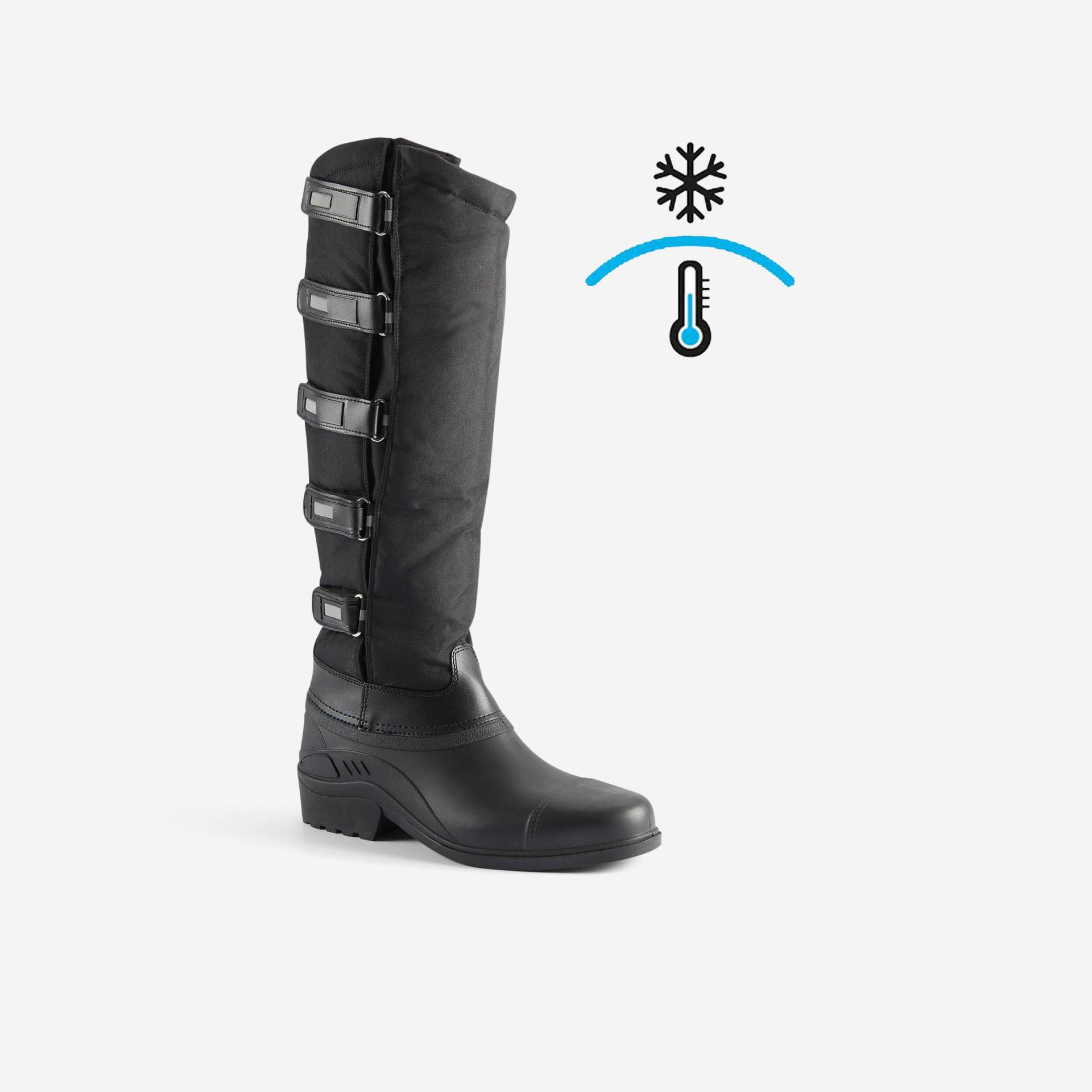 Winter-Reitstiefel mit Klettverschluss Erwachsene schwarz von Kerbl