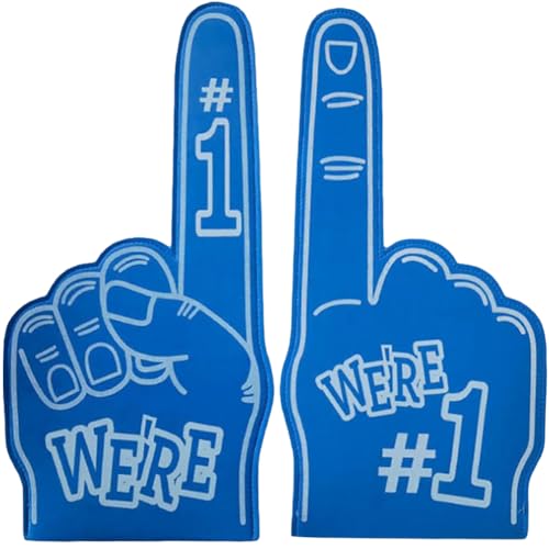 Kexpery 1 Stück große Handschuhe Victory Gesture No. 1 Spiele Cheer Handschuhe Cartoon Riesen Jubel No. 1 Finger Sport Event Spiele Feier Cheer Props (blau) von Kexpery