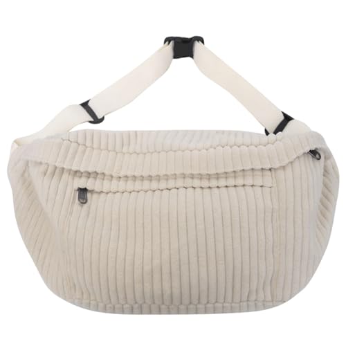 Kexpery Einfarbige modische Hüfttasche, einfache Schultertasche, trendige Umhängetasche, verstellbarer breiter Riemen, mehrere Taschen, für Damen und Herren, weiß, Kexpery Einfarbige modische Hüfttasche, einfache Schultertasche, trendige Umhängetasche, verstellbarer breiter Riemen, mehrere Taschen, für Damen und Herren, weiß, von Kexpery