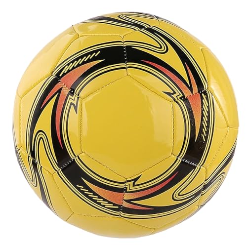 Kexpery Fußball, Größe 5, aufblasbar, aus PU, maschinengenäht, Profi-Fußball, wasserdicht, für Sportspiel (Gelb) von Kexpery