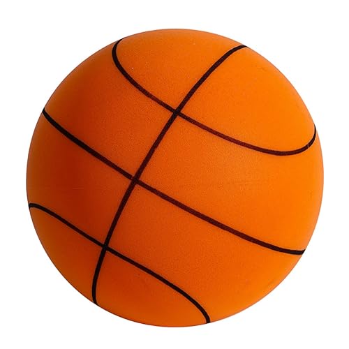 Kexpery Hallentrainer Ball 18/21/24 cm Größe 3/5/7 leise Basketball Dribble Training Basketball springend für Kinder Geburtstagsgeschenk (Orange, 21 cm) von Kexpery