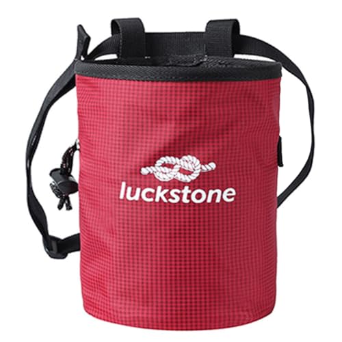 Kexpery Kletterausrüstung, mit Kreidebürste, Kletterkreide-Tasche, wasserdicht, mit 2 großen Reißverschlusstaschen für Klettergymnastik, tolles Geschenk (rot) von Kexpery