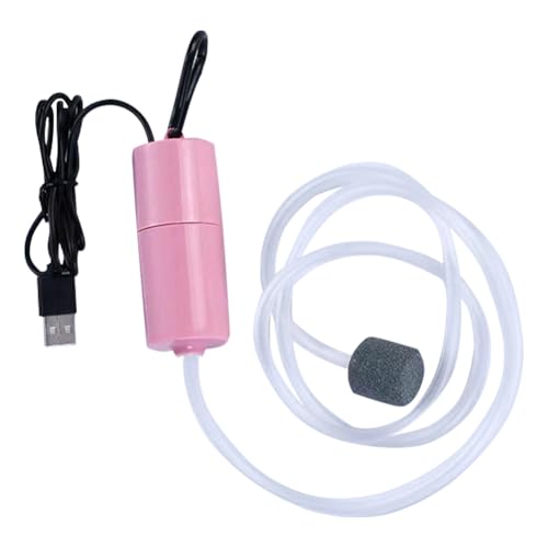 Kexpery Mini Luftpumpe für Aquarien, USB, tragbar, Mini kleiner Sauerstoffgenerator, Fischtank, Luftkompressor, leiser Belüfter, Zubehör für Aquarien (Rosa) von Kexpery