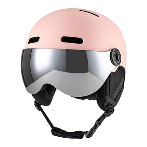 Kexpery Ski-Schutzhelm aus ABS-Schale und -Schaum mit Abnehmbarer Brille, Snowboard-Helm mit Gehörschutz zum Skifahren, Skateboarden, Snowboarden (M Hellrosa) von Kexpery
