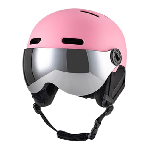 Kexpery Ski-Schutzhelm mit Abnehmbarer Brille, Schnee-Skihelm mit Gehörschutz, ABS-Schale und -Schaum, zum Skifahren, Skateboarden, Snowboarden (Pink S) von Kexpery