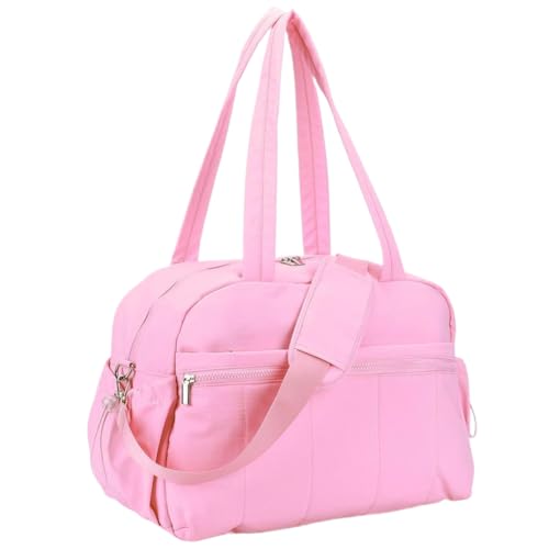 Kexpery Tasche für Damen und Herren mit Schuhfach, Weekendtasche aus Nylon mit Kulturbeutel, Gepäcktasche, Nachttasche, Pink, Lässig von Kexpery