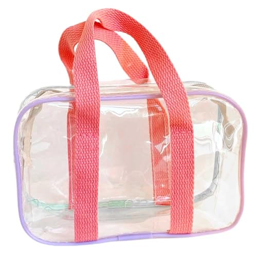 Kexpery Transparente Kosmetiktasche aus PVC, Make-up-Tasche, Kosmetiktasche mit Kapazität, tragbare Aufbewahrungstasche, wasserdichte Outdoor-Tasche, Gelb (S), 10.63x9.84x6.3in, Kosmetiktasche von Kexpery