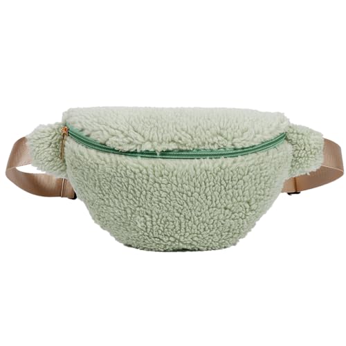 Kexpery Uni pelzige Bauchtasche mit Reißverschluss, flauschige Umhängetasche, modisch, multifunktional, faltbar, leicht, für Mädchen und Jungen, grün, Einheitsgröße, Sportlich Kexpery Uni pelzige Bauchtasche mit Reißverschluss, flauschige Umhängetasche, modisch, multifunktional, faltbar, leicht, für Mädchen und Jungen, grün, Einheitsgröße, Sportlich von Kexpery