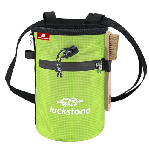 Kexpery Wasserdichter Chalkbag mit 2 großen Reißverschlusstaschen für Kletterausrüstung mit Kreidebürste, Kletter-Kreidebeutel für Klettern, Gymnastik für Klettern (v von Kexpery
