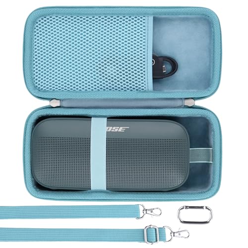 Khanka Hartschalen-Tragetasche kompatibel mit Bose SoundLink Flex 2. Gen./tragbarem Bose SoundLink Flex Bluetooth-Lautsprecher, Steinblau, nur Tasche von Khanka