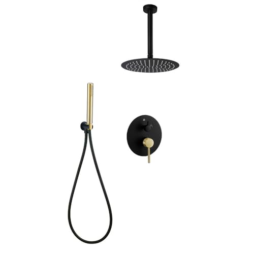 Kibath Einhebelmischer für die Dusche, Bär, Deckenausrüstung, Mattschwarz, aus Messing Kibath Einhebelmischer für die Dusche, Bär, Deckenausrüstung, Mattschwarz, aus Messing von Kibath
