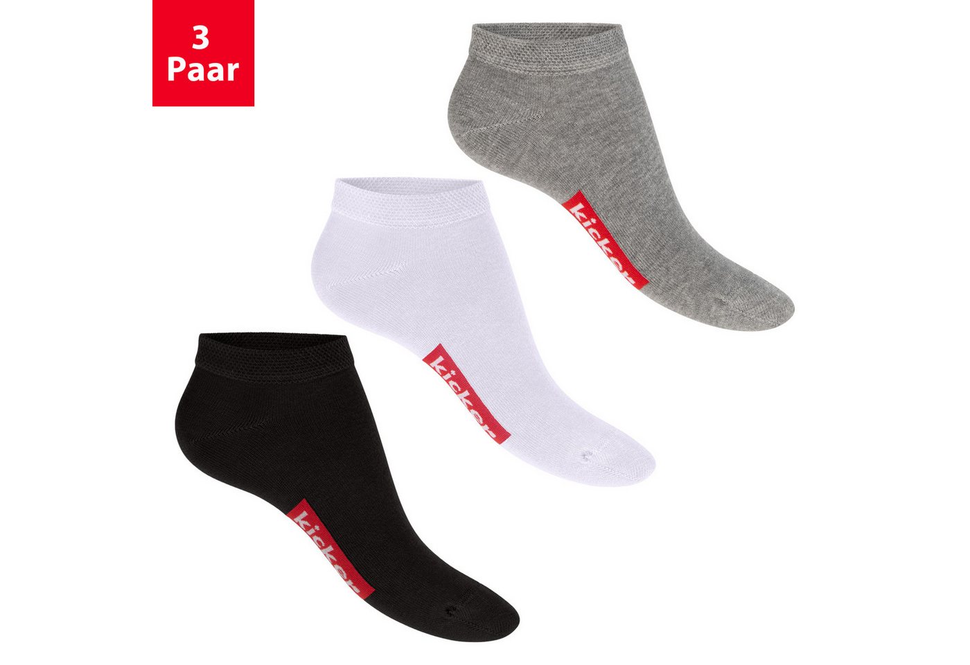 Kicker Kurzsocken Sneaker Socken für Damen und Herren aus Baumwolle von Kicker